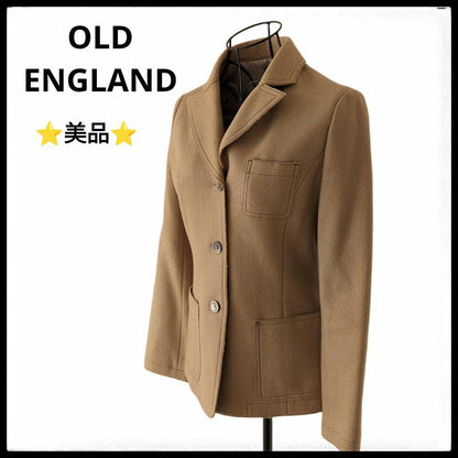 OLD ENGLAND カシミヤ混 ジャケットコート ベージュ 正面