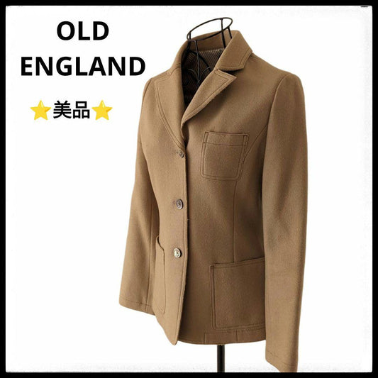 OLD ENGLAND カシミヤ混 ジャケットコート ベージュ 正面