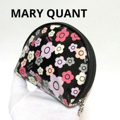 MARY QUANT ポーチ 花柄 黒 正面