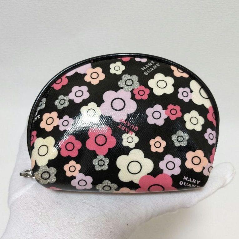 MARY QUANT ポーチ 花柄 黒 3