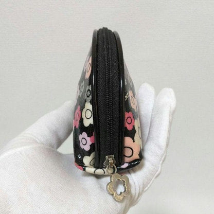 MARY QUANT ポーチ 花柄 黒 4