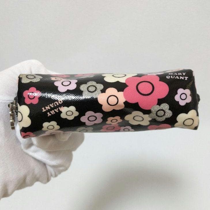 MARY QUANT ポーチ 花柄 黒 6