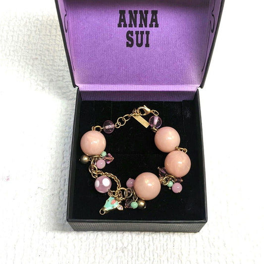 ANNA SUI ブレスレット 牛モチーフ ピンク 正面