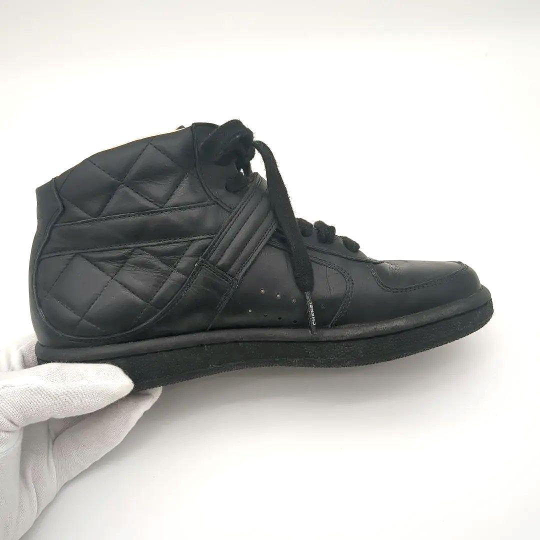 CHANEL マトラッセ ハイカットスニーカー ブラック 7